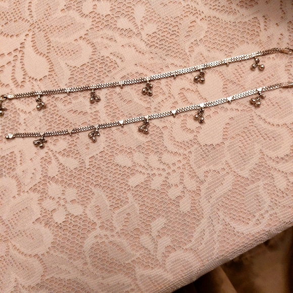 Pair of pure silver anklets from India - Picture 1 of 6